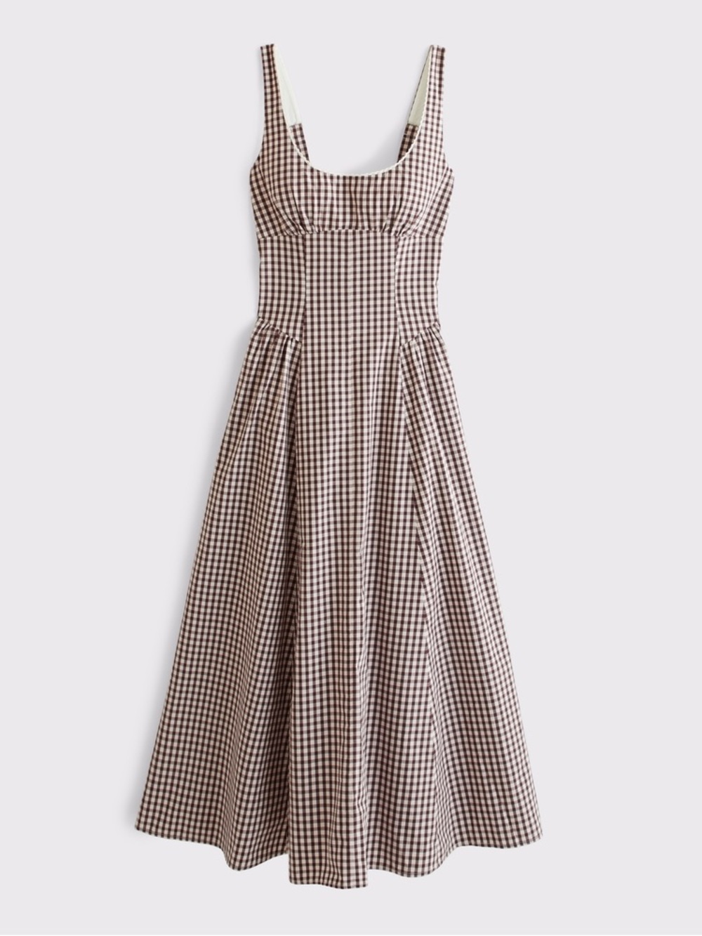 NWT A&F Dylan Dress Brown Gingham Midi Dress